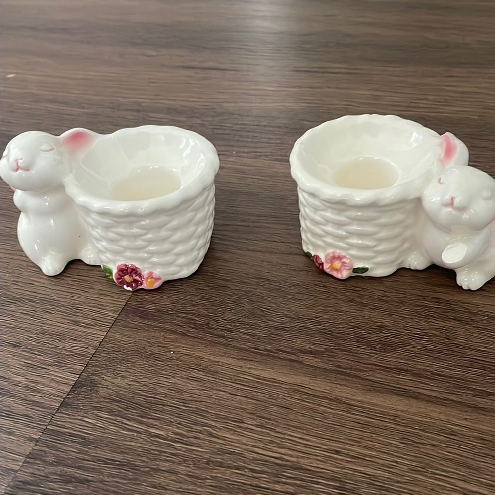 Vintage Avon Ceramic Bunnies Set of 2  from  the 1980